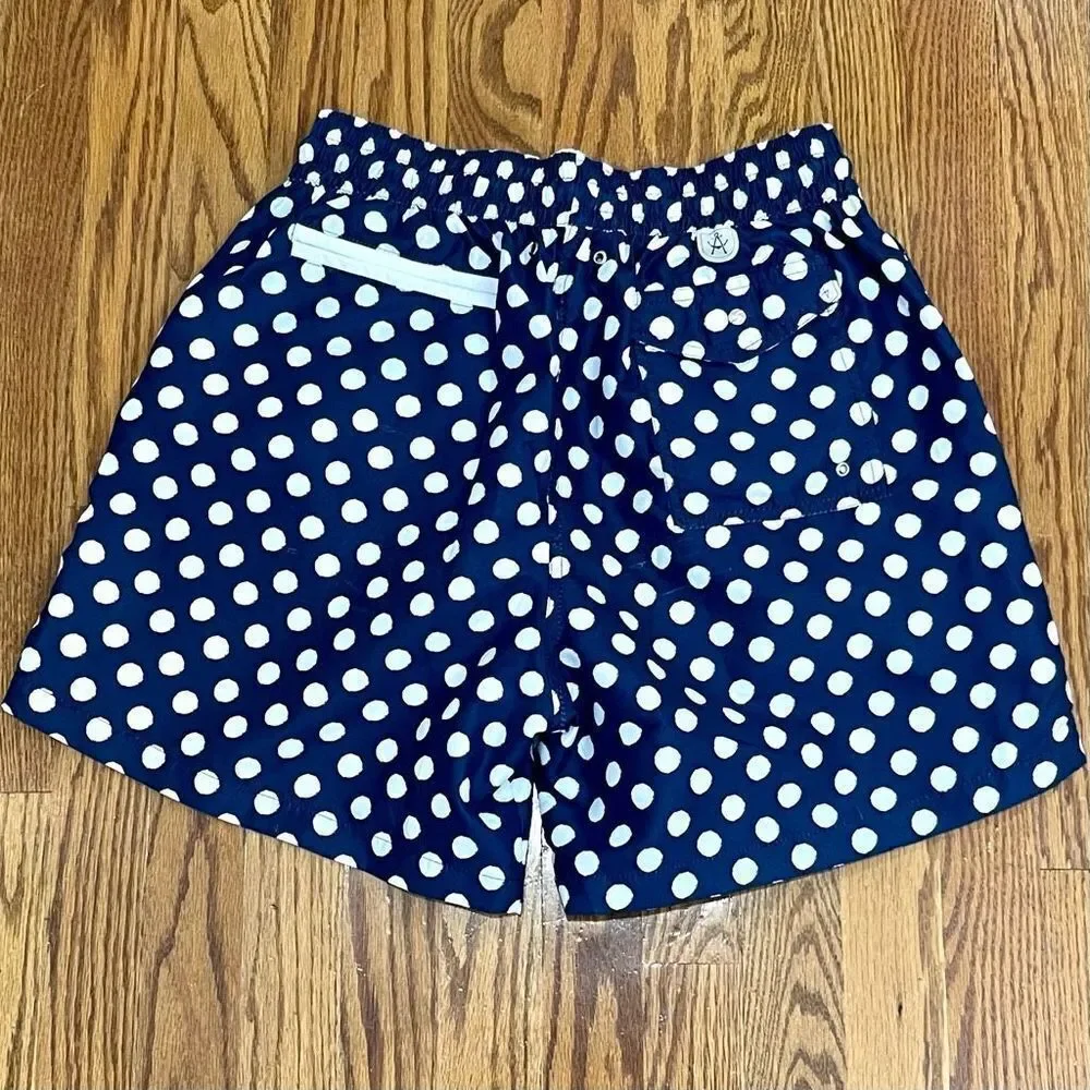Ancora Navy Polka Dot lined Swim Trunks. Size XL.